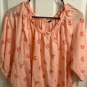 Elegant Peach Floral Women's Blouse